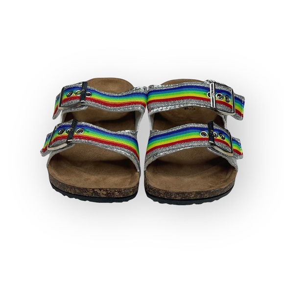 new Olivia Miller ❤︎ Pride Rainbow Birki Cork Footbed Sandal ❤︎ Iridescent ❤︎ 13 - Picture 11 of 16